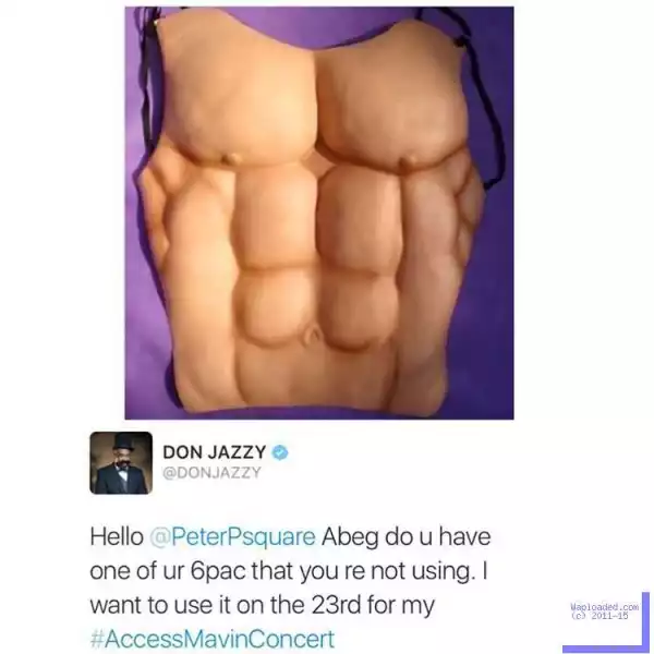 Photo: Peter Of P-square Finally Got One Six-Pack For Don Jazzy